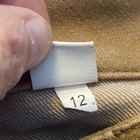 Coldwater Creek Womens Embroidered Pants 16 Natural Fit Tan Cropped Casual Y2K - Picture 11 of 13